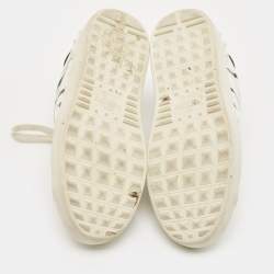 Pre Owned Valentino White Leather VLTN Low Top Sneakers Size 37.5