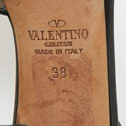 Pre Owned Valentino Multicolor Printed Leather Butterfly Ankle Strap Platform Pumps Size 38