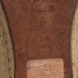 Pre Owned Valentino White Leather Slingback Espadrille Platform Wedge Sandals Size 38