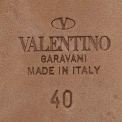 Pre Owned Valentino Black Lace and Mesh Knee Length Boots Size 40