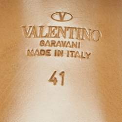 Pre Owned Valentino Brush Pink Leather One Stud Ankle Strap Sandals Size 41