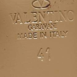 Pre Owned Valentino Blush Pink Leather Rockstud Ankle Strap Pumps Size 41