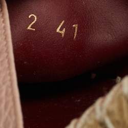 Pre Owned Valentino Blush Pink Leather Rockstud Ankle Strap Wedge Espadrille Sandals Size 41