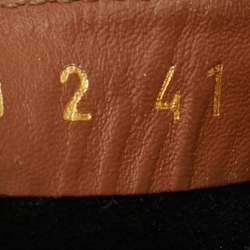 Pre Owned Valentino Black Leather Rockstud Espadrilles Ankle Strap Flats Size 41