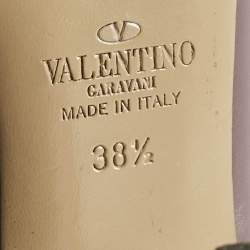 Pre Owned Valentino Pale Purple Leather Rockstud Ankle Strap Pumps Size 38.5