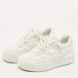 Pre Owned Valentino White Leather One Stud Sneakers Size 37.5
