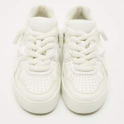 Pre Owned Valentino White Leather One Stud Sneakers Size 37.5