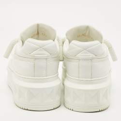 Pre Owned Valentino White Leather One Stud Sneakers Size 37.5