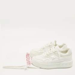 Pre Owned Valentino White Leather One Stud Sneakers Size 37.5