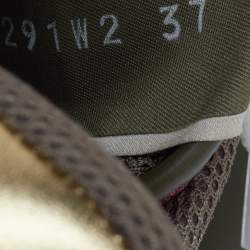 Pre Owned Valentino Multicolor Suede, Leather and Knit Fabric Rockrunner Sneakers Size 37