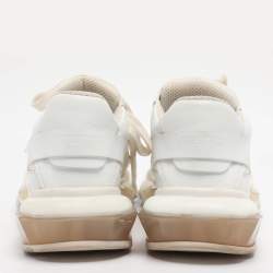Pre Owned Valentino White Leather and Fabric Climbers Sneakers Size 38