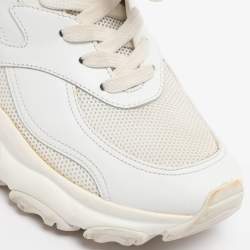 Pre Owned Valentino White Leather and Fabric Climbers Sneakers Size 38