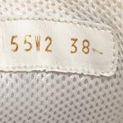 Pre Owned Valentino White Leather and Fabric Climbers Sneakers Size 38