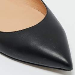 Pre Owned Valentino Black Leather One Stud Ballet Flats Size 38