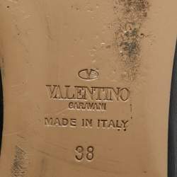 Pre Owned Valentino Black Leather One Stud Ballet Flats Size 38