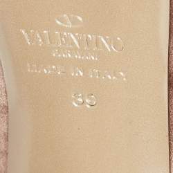 Pre Owned Valentino Dusty Pink Satin Bow Peep Toe Platform Pumps Size 39