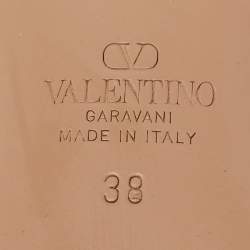 Pre Owned Valentino White Leather Vlogo Slide Sandals Size 38