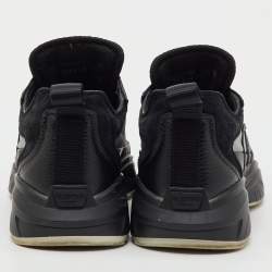 Pre Owned Valentino Black/Grey Mesh and Suede Escape VLogo Sneakers Size 38