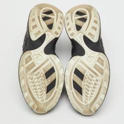 Pre Owned Valentino Black/Grey Mesh and Suede Escape VLogo Sneakers Size 38