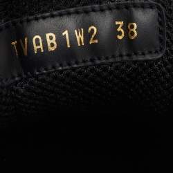 Pre Owned Valentino Black/Grey Mesh and Suede Escape VLogo Sneakers Size 38