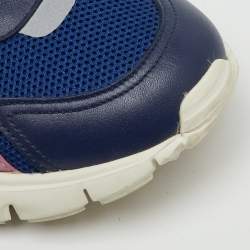 Pre Owned Valentino Multicolor Mesh and Leather VLTN Heroes Velcro Strap Sneakers Size 39