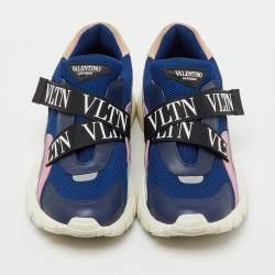 Pre Owned Valentino Multicolor Mesh and Leather VLTN Heroes Velcro Strap Sneakers Size 39