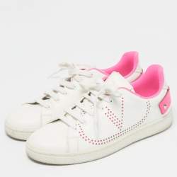Pre Owned Valentino White Leather VLogo Low Top Sneakers Size 38