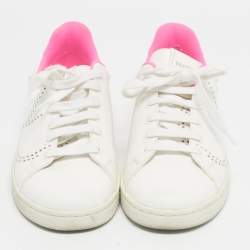 Pre Owned Valentino White Leather VLogo Low Top Sneakers Size 38