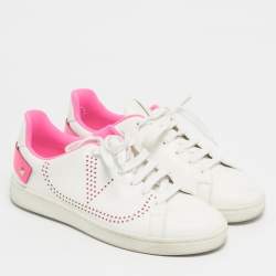 Pre Owned Valentino White Leather VLogo Low Top Sneakers Size 38