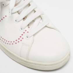 Pre Owned Valentino White Leather VLogo Low Top Sneakers Size 38
