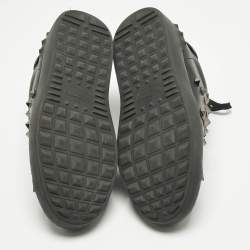 Pre Owned Valentino Black Leather Rockstud Untitled Low Top Sneakers Size 39