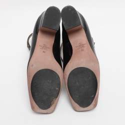 Pre Owned Valentino Black Patent Leather Tan-Go 60 Pumps Size 38