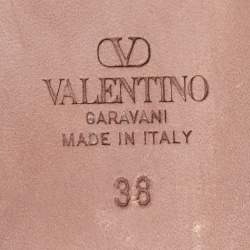 Pre Owned Valentino Black Patent Leather Tan-Go 60 Pumps Size 38