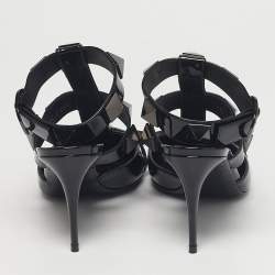 Pre Owned Valentino Black Patent Leather Roman Stud Pumps Size 40.5