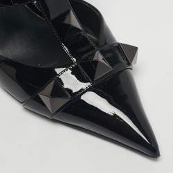 Pre Owned Valentino Black Patent Leather Roman Stud Pumps Size 40.5