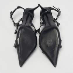 Pre Owned Valentino Black Patent Leather Roman Stud Pumps Size 40.5