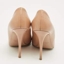 Pre Owned Valentino Beige/Black Leather and Patent Alcove Rockstud Pointed Toe Pumps Size 37