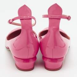 Pre Owned Valentino Pink Patent Leather Tan-Go Pumps Size 40