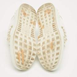 Pre Owned Valentino White Leather Rockstud Untitled Low Top Sneakers Size 34