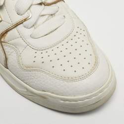 Pre Owned Valentino White Leather One Stud Law Top Sneakers Size 40