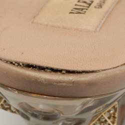 Pre Owned Valentino Transparent PVC Rockstud Slingback Wedge Pumps Size 39