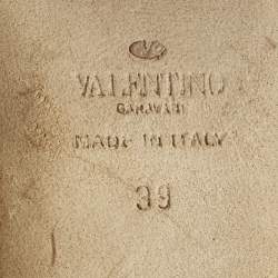 Pre Owned Valentino Rockstud Size 39 Multicolor Leather Ankle Strap Sandals