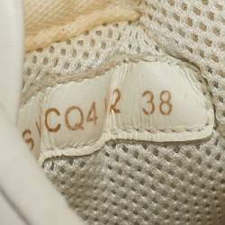 مملوكة مسبقًا حذاء رياضي فالنتينو أتيلييه جلد أبيض عنق مرتفع مقاس 38