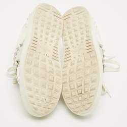 مملوكة مسبقًا حذاء رياضي فالنتينو منخفظ من أعلى روكستد جلد أبيض / فضي مقاس 39