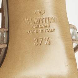 مملوكة مسبقًا صندل فالنتينو روكستد جلد بيج مفتوح من الخلف مقاس 37