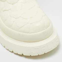 Pre Owned حذاء مطر مطاطي أبيض فالنتينو 03 إصدار روز أتيليه مقاس 36