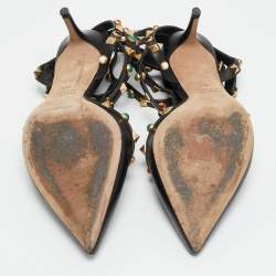 Pre Owned Valentino Rockstud Size 38.5 Black Leather Pumps