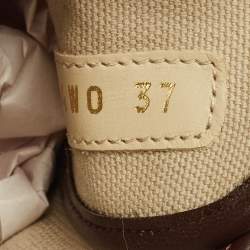 مملوكة مسبقًا حذاء رياضي فالنتينو قماش بني/بيج أيقونوجراف تولوب منخفض من أعلى مقاس 37