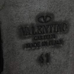 Pre Owned Valentino Rockstud Size 41 Black Leather and Patent Leather Pumps