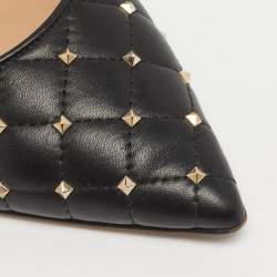 Pre Owned Valentino Rockstud Spike Size 41.5 Black Leather Pumps